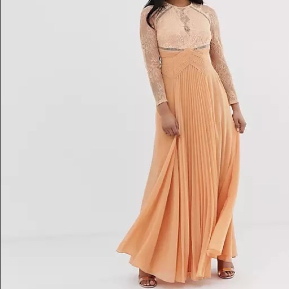 NWT ASOS Orange Lace Gown